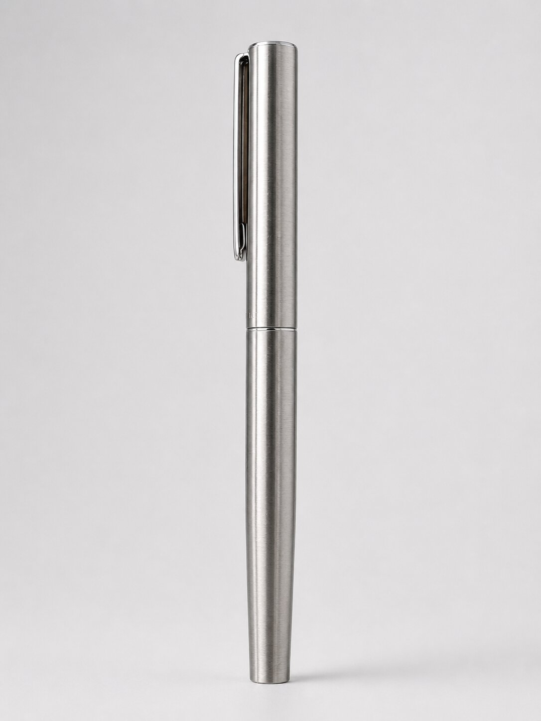 TETSU slim metal pen body, brushed stainless steel finish