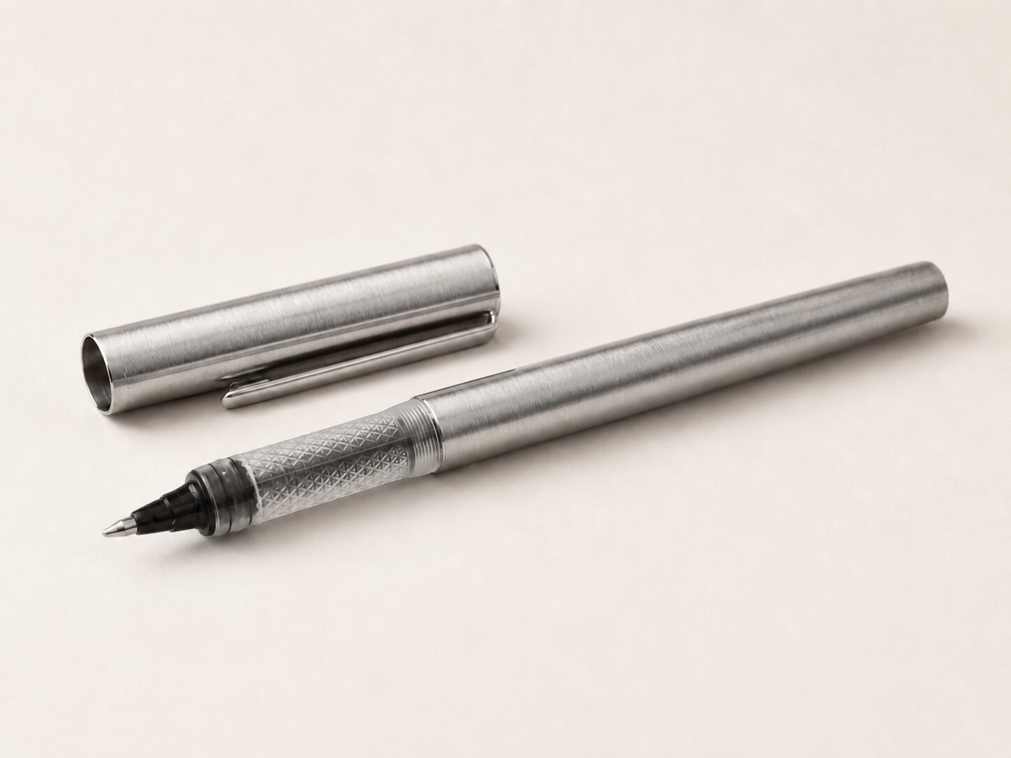 TETSU pen, brushed stainless steel